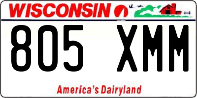 WI license plate 805XMM
