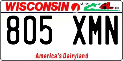 WI license plate 805XMN