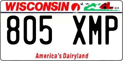 WI license plate 805XMP