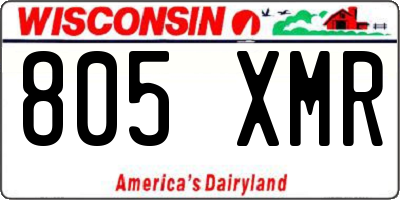 WI license plate 805XMR