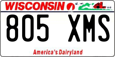 WI license plate 805XMS