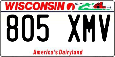 WI license plate 805XMV