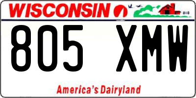 WI license plate 805XMW
