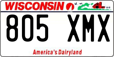 WI license plate 805XMX