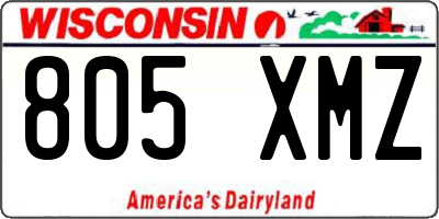 WI license plate 805XMZ