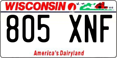 WI license plate 805XNF