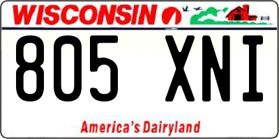 WI license plate 805XNI