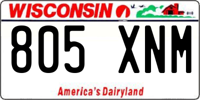 WI license plate 805XNM