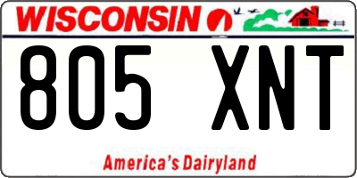 WI license plate 805XNT