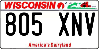 WI license plate 805XNV