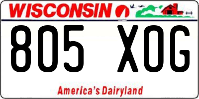 WI license plate 805XOG