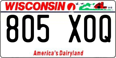 WI license plate 805XOQ