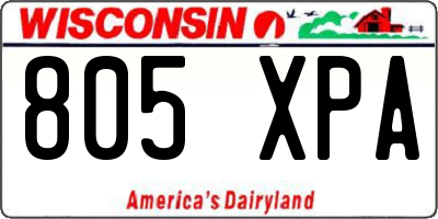 WI license plate 805XPA
