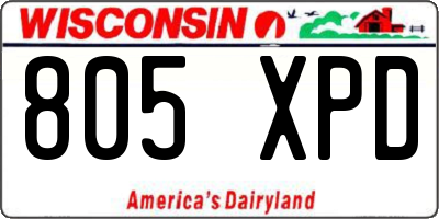 WI license plate 805XPD