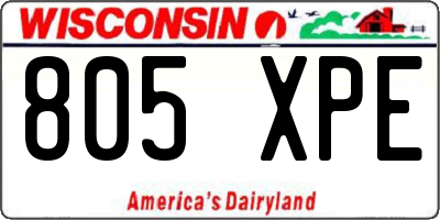 WI license plate 805XPE
