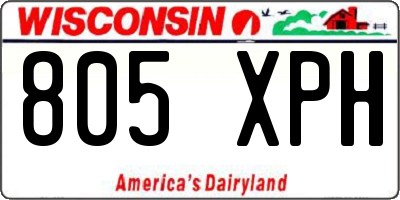 WI license plate 805XPH