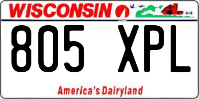 WI license plate 805XPL