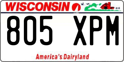 WI license plate 805XPM