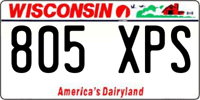 WI license plate 805XPS