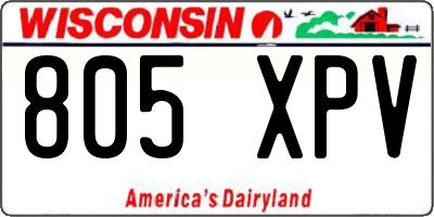 WI license plate 805XPV
