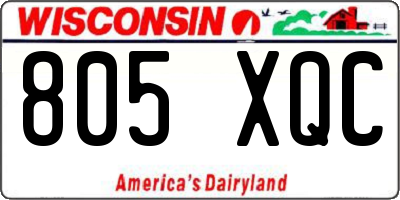 WI license plate 805XQC