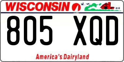 WI license plate 805XQD