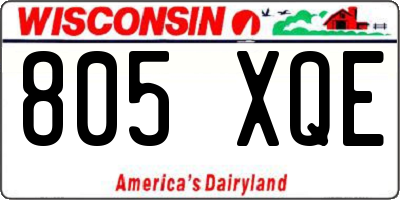 WI license plate 805XQE