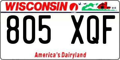 WI license plate 805XQF