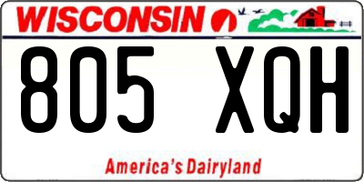 WI license plate 805XQH