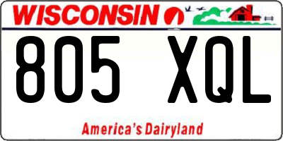 WI license plate 805XQL