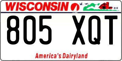 WI license plate 805XQT