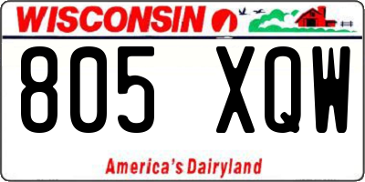 WI license plate 805XQW
