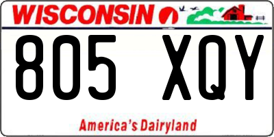 WI license plate 805XQY