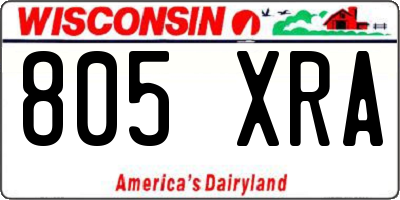WI license plate 805XRA