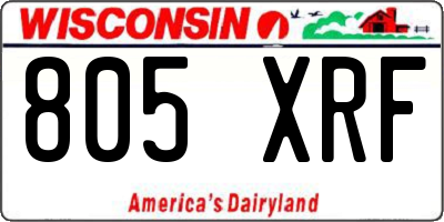 WI license plate 805XRF