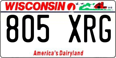 WI license plate 805XRG