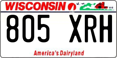 WI license plate 805XRH