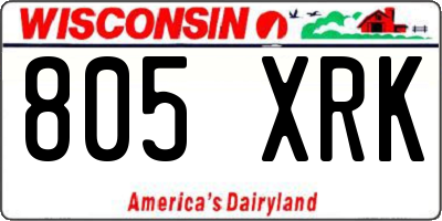 WI license plate 805XRK