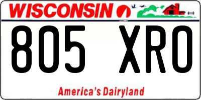 WI license plate 805XRO