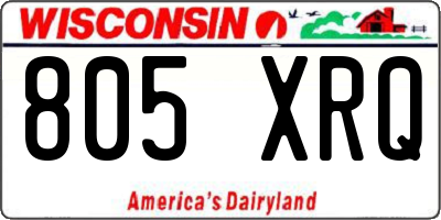 WI license plate 805XRQ