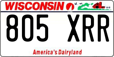 WI license plate 805XRR