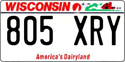 WI license plate 805XRY