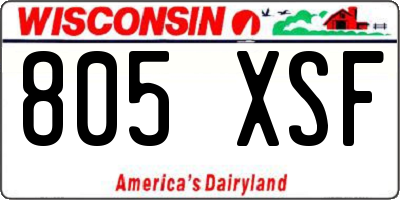 WI license plate 805XSF