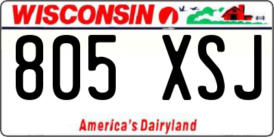 WI license plate 805XSJ