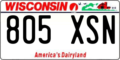 WI license plate 805XSN