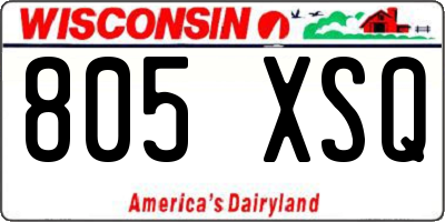 WI license plate 805XSQ