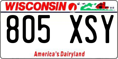 WI license plate 805XSY