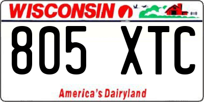 WI license plate 805XTC