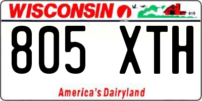 WI license plate 805XTH