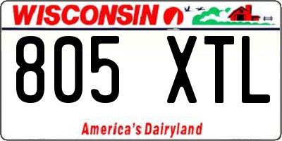WI license plate 805XTL